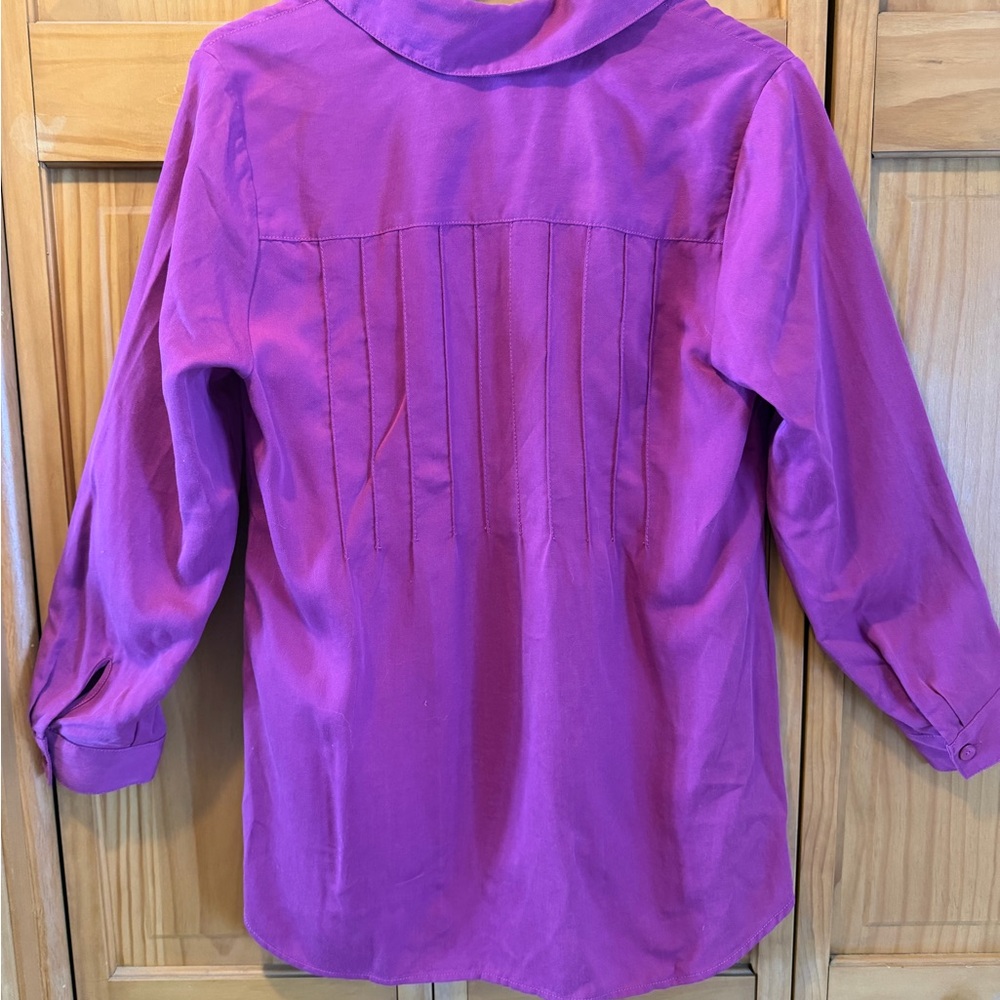 Soft Surroundings Purple Button-Front Blouse NWT - image 9